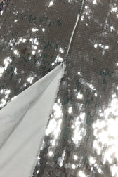 Zeitd Silver Sequin Backless Maxi Dress - View 7