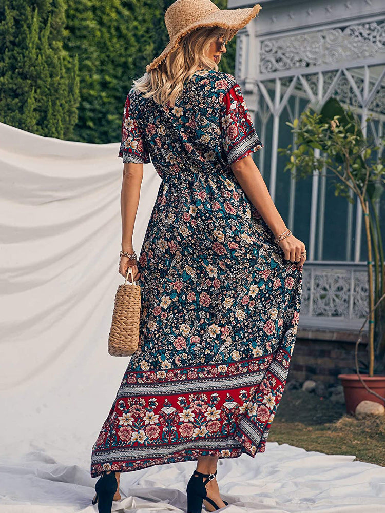 Cailynn Pocketed Kimono Maxi Dress Plum