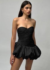 Blush Satin Bubble Mini Dress - View 9
