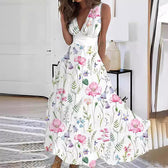 Floral V-Neck Sleeveless Maxi Dress 3