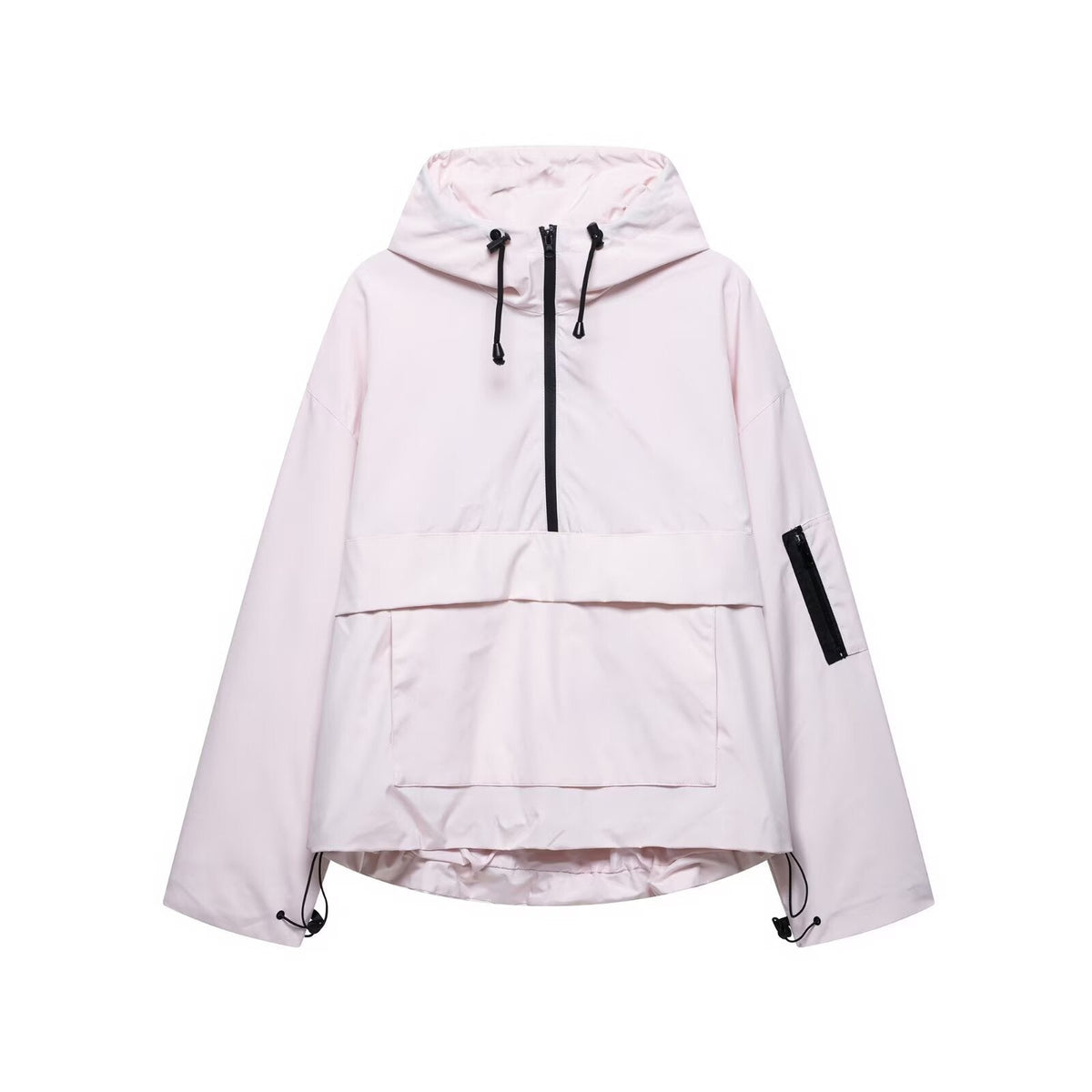 Hooded Half Zip Kangaroo Pocket Anorak Jacket 6