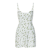 Satin Floral Spaghetti Strap Ruched Mini Dress 5