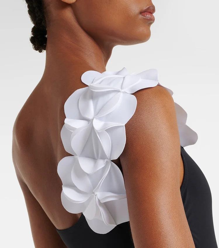 Pablo One Shoulder Swimsuit  - Black