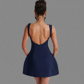 Boat Neck Sleeveless A-Line Mini Dress 3