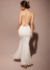 Seraphina - Lace-Back Satin Maxi Dress - View 5