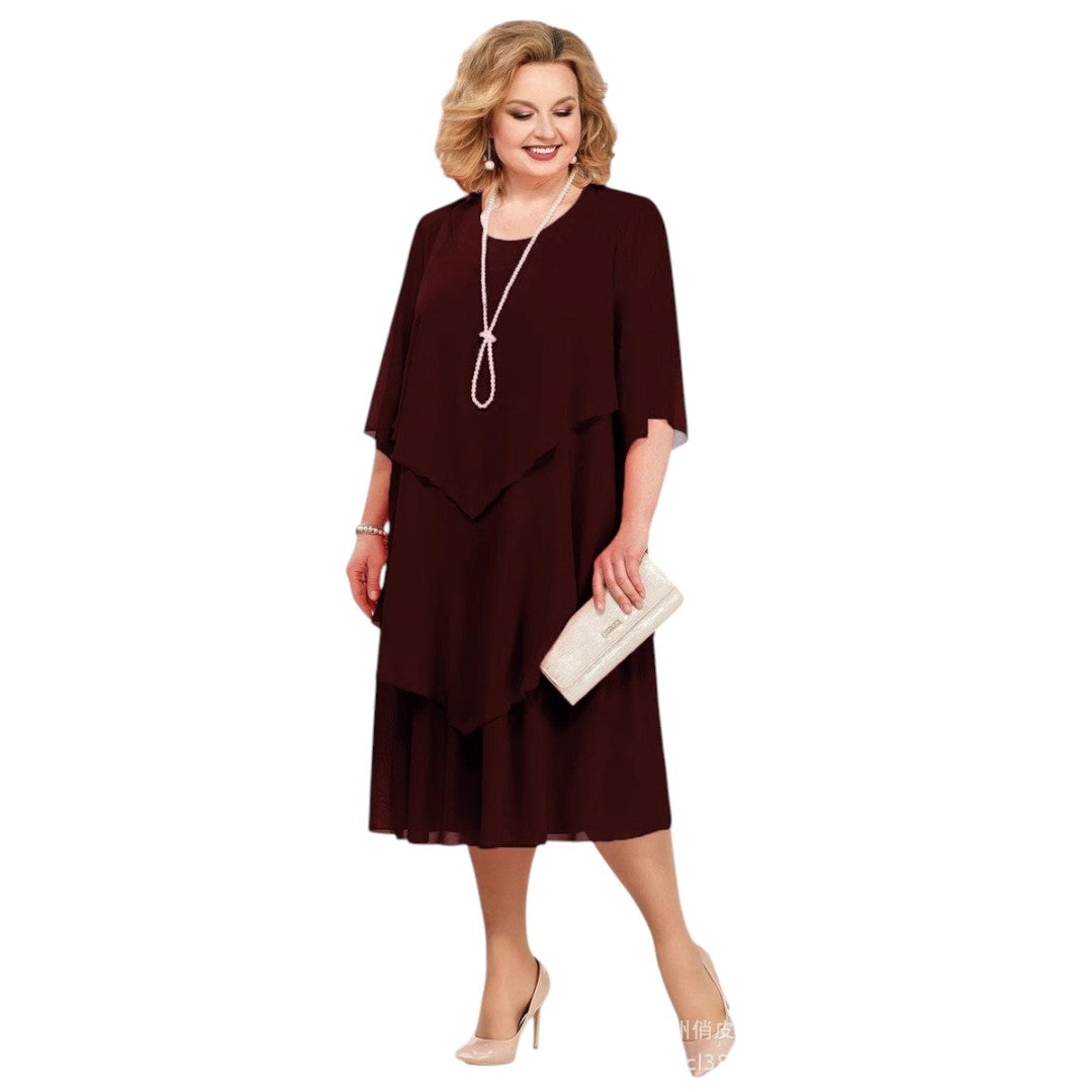 Aurora Grace | Layered Dress Claret