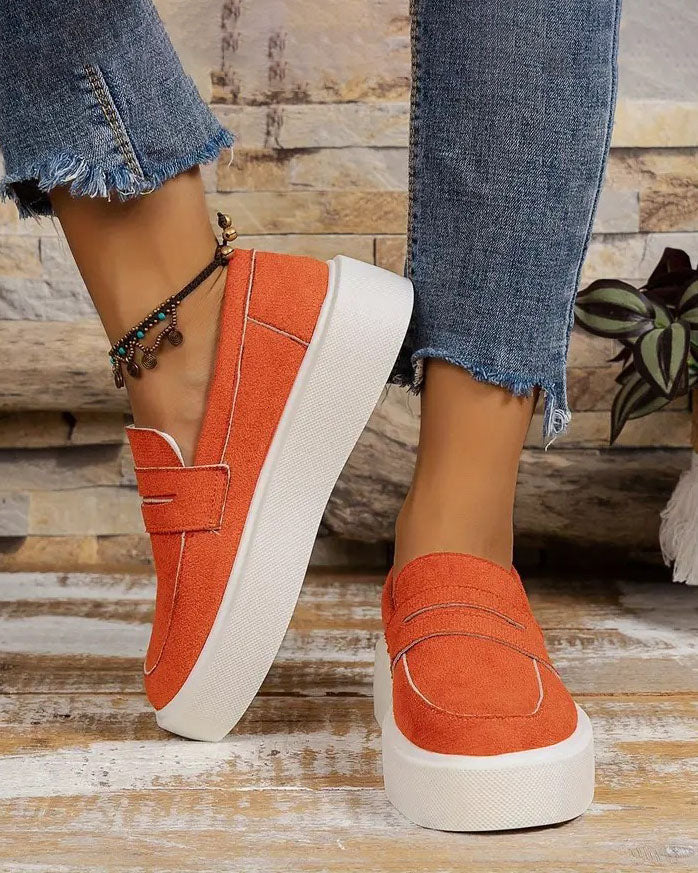 Shallow-cut Vamp Flat Slip-on Loafers