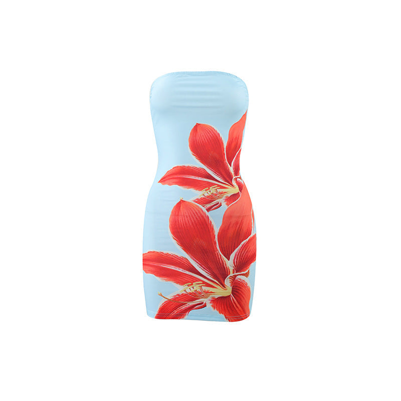 Floral Strapless Bodycon Mini Dress 10