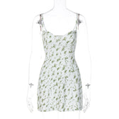 Satin Floral Spaghetti Strap Ruched Mini Dress 6