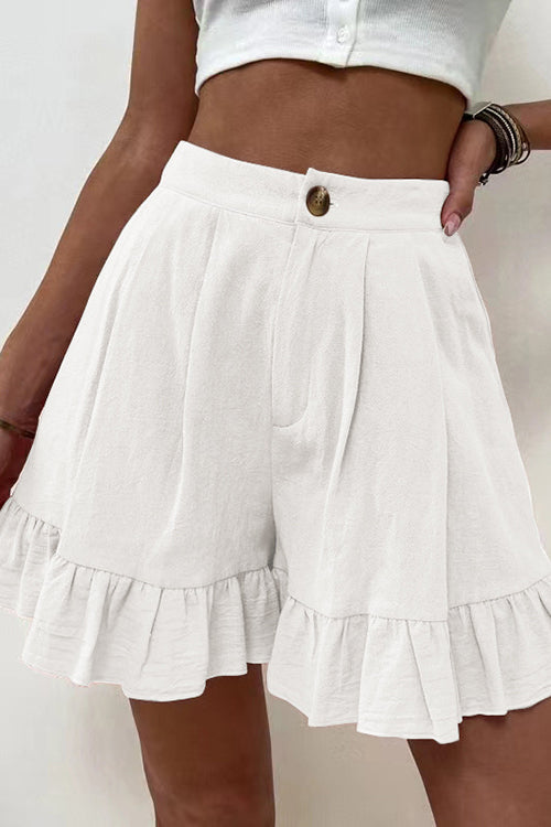 Button Flutter Hem Shorts