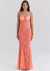 Valeria - Sheer Lace Bustier Gown 4