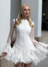 Celeste - Sheer Sleeve Ruffle Mini Dress 3