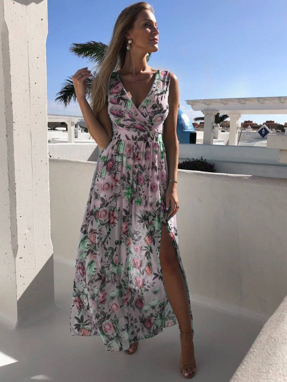 Dong Chiffon Floral Print Casual Dress