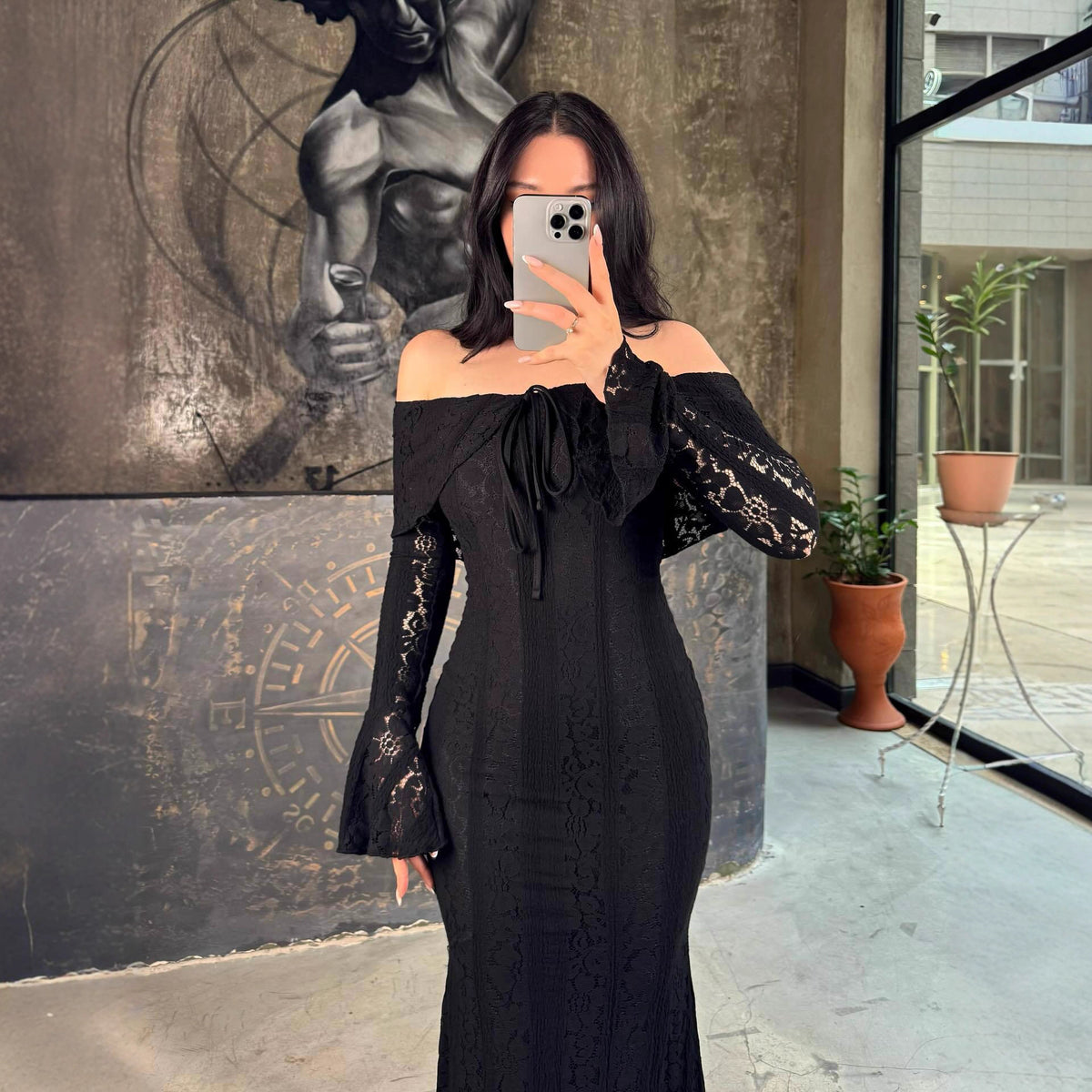 Autumn Women Clothing Elegant Lace Sheath Evening Dress