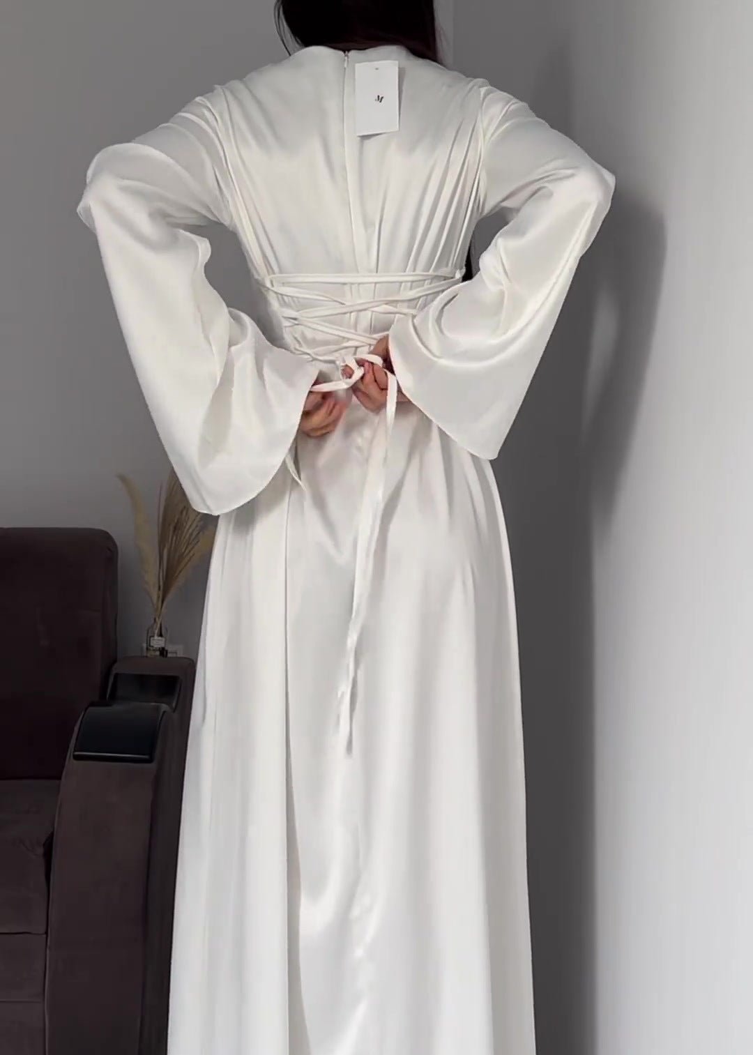 Aurora - Satin Long Sleeve Maxi Dress 7