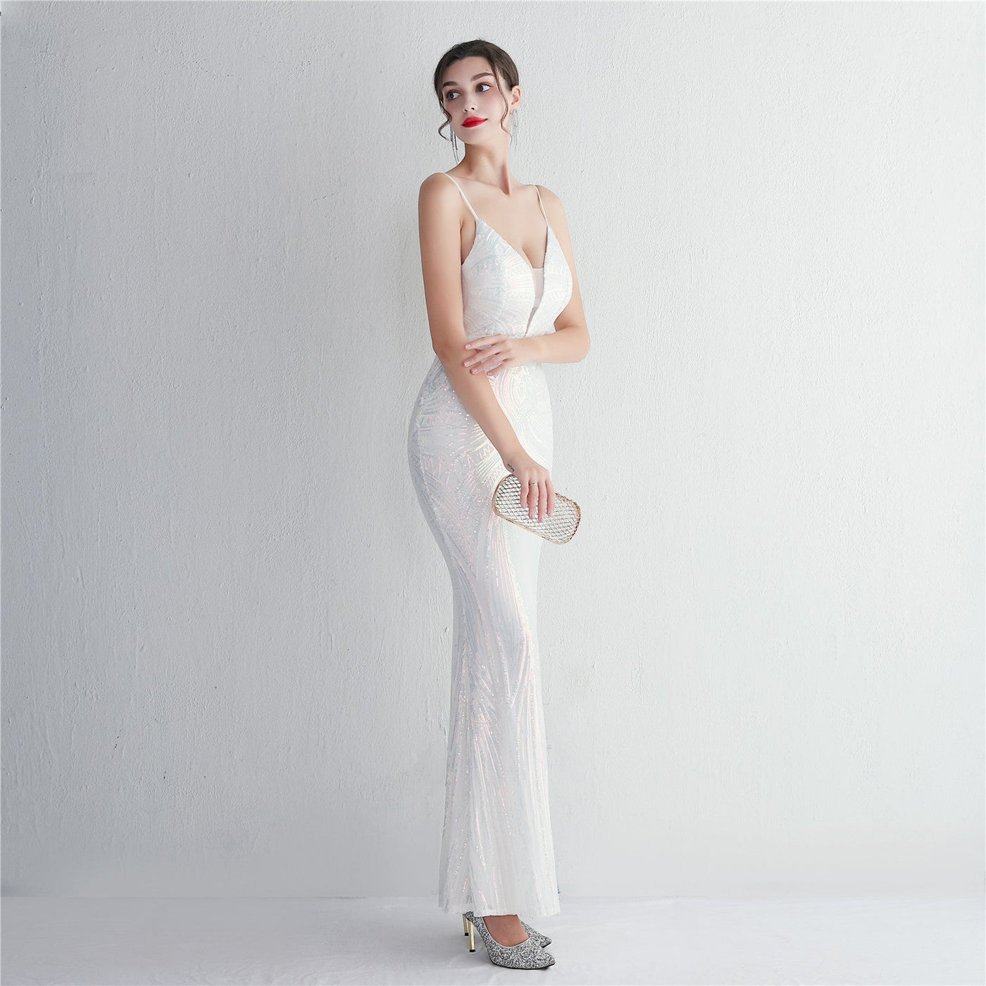Liana Formal Sequin Charming Scroll Mermaid Dress