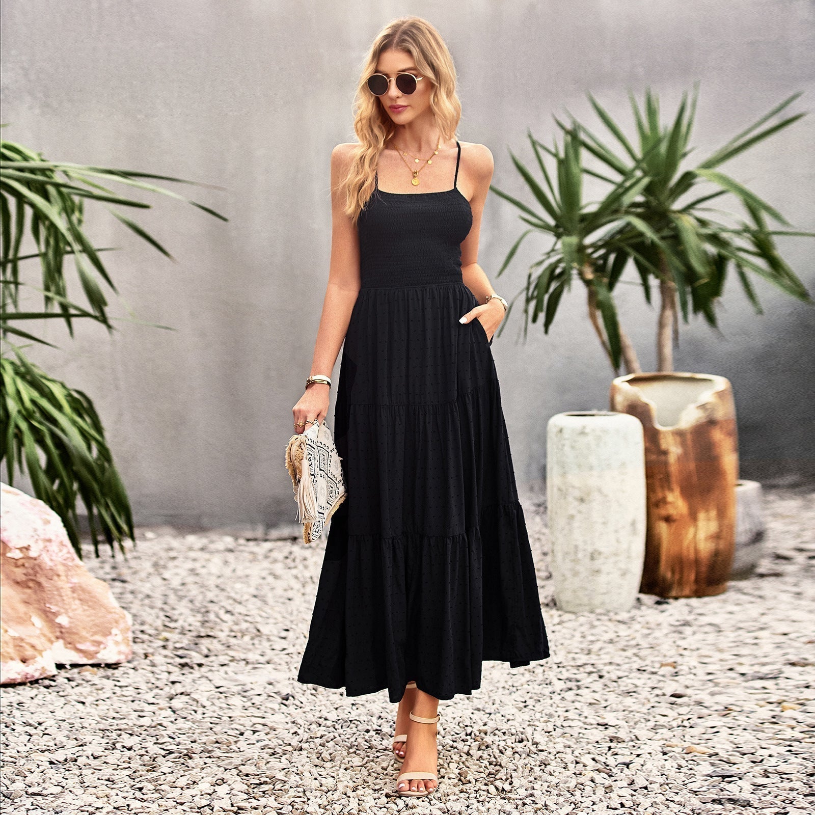 Solid Color Dress Chic Dress Maxi Dress