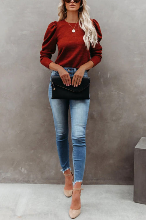Balloon Sleeve Knit Jumper