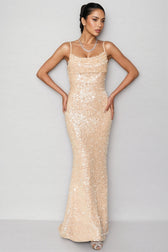 Maelk Backless Sequin Fishtail Maxi Dress - View 2