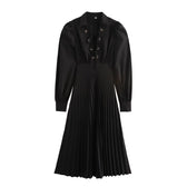 Lace-Up Pleated Midi Dress - View 7