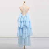 Chiffon One Shoulder Tiered Ruffle Maxi Gown 4