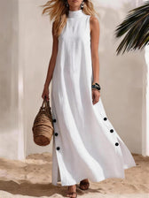 High Neck Sleeveless Side Slit Maxi Dress 7