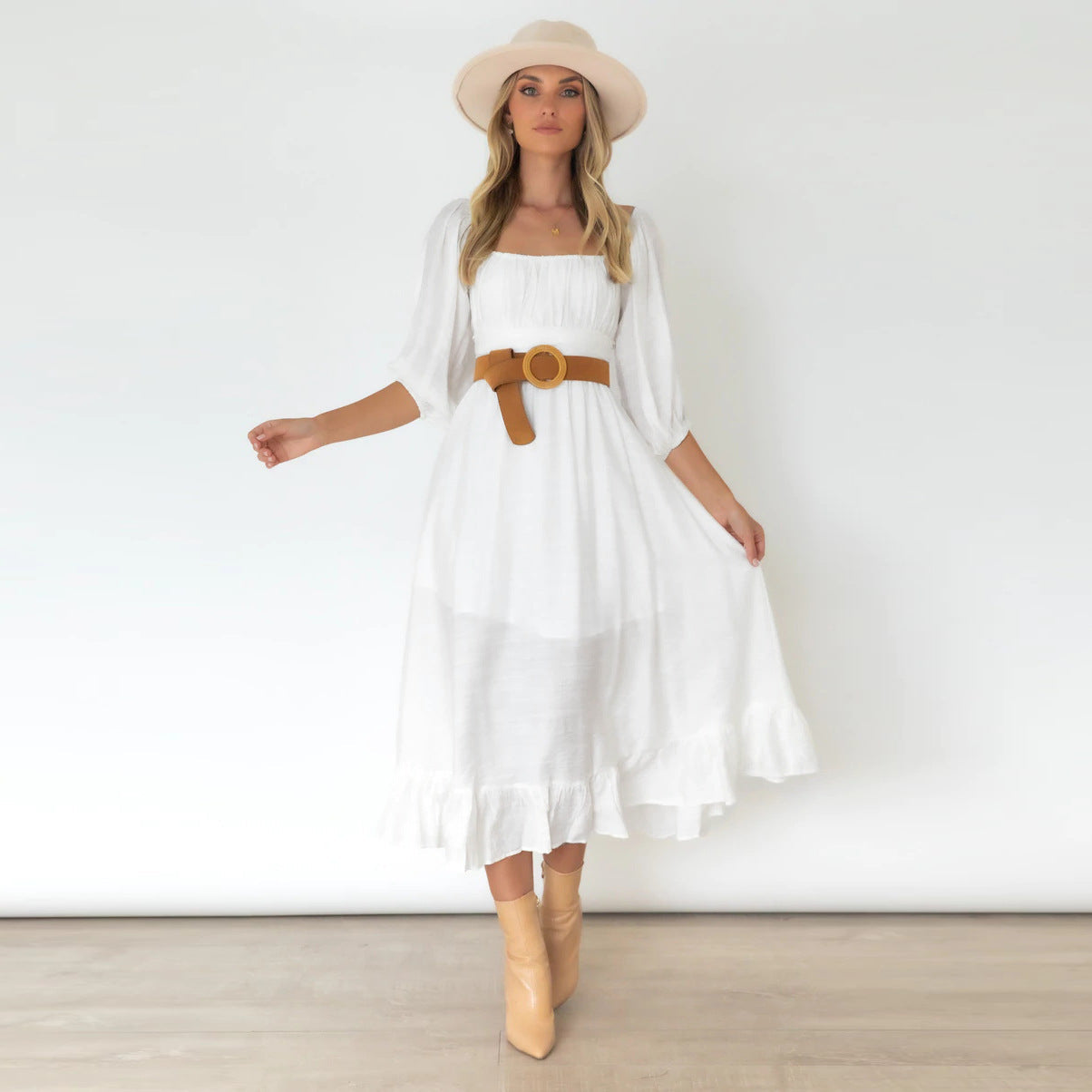 Katelyn Puff Sleeve Midi Dress