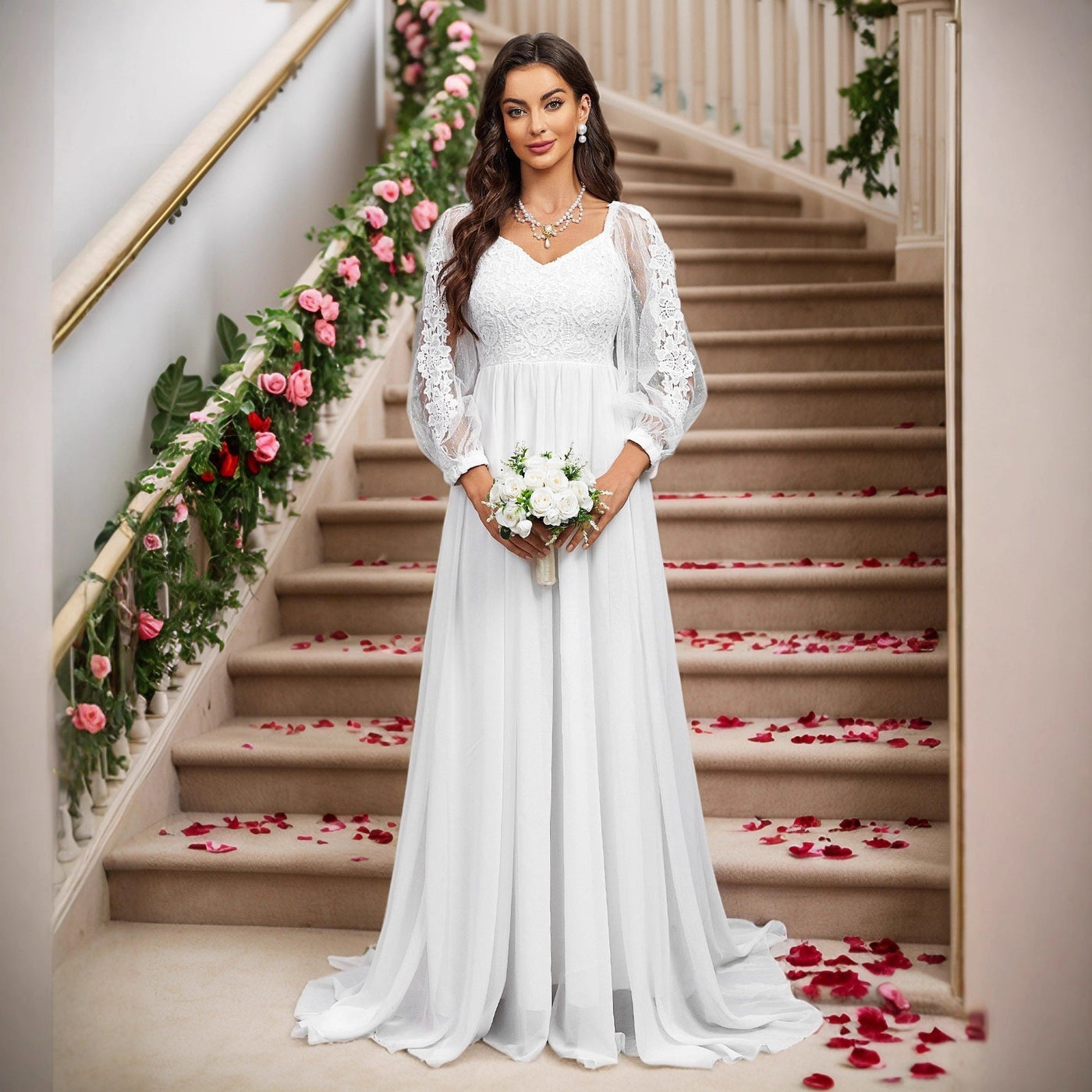 Lace Long Sleeve Dress Jumpsuit Lace Cocktail Wedding Dress - View 5