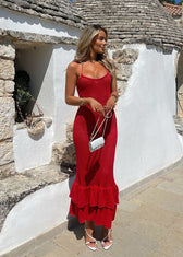 Sienna Lace-Up Knit Maxi Dress - View 4