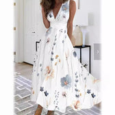 Floral V-Neck Sleeveless Maxi Dress 5