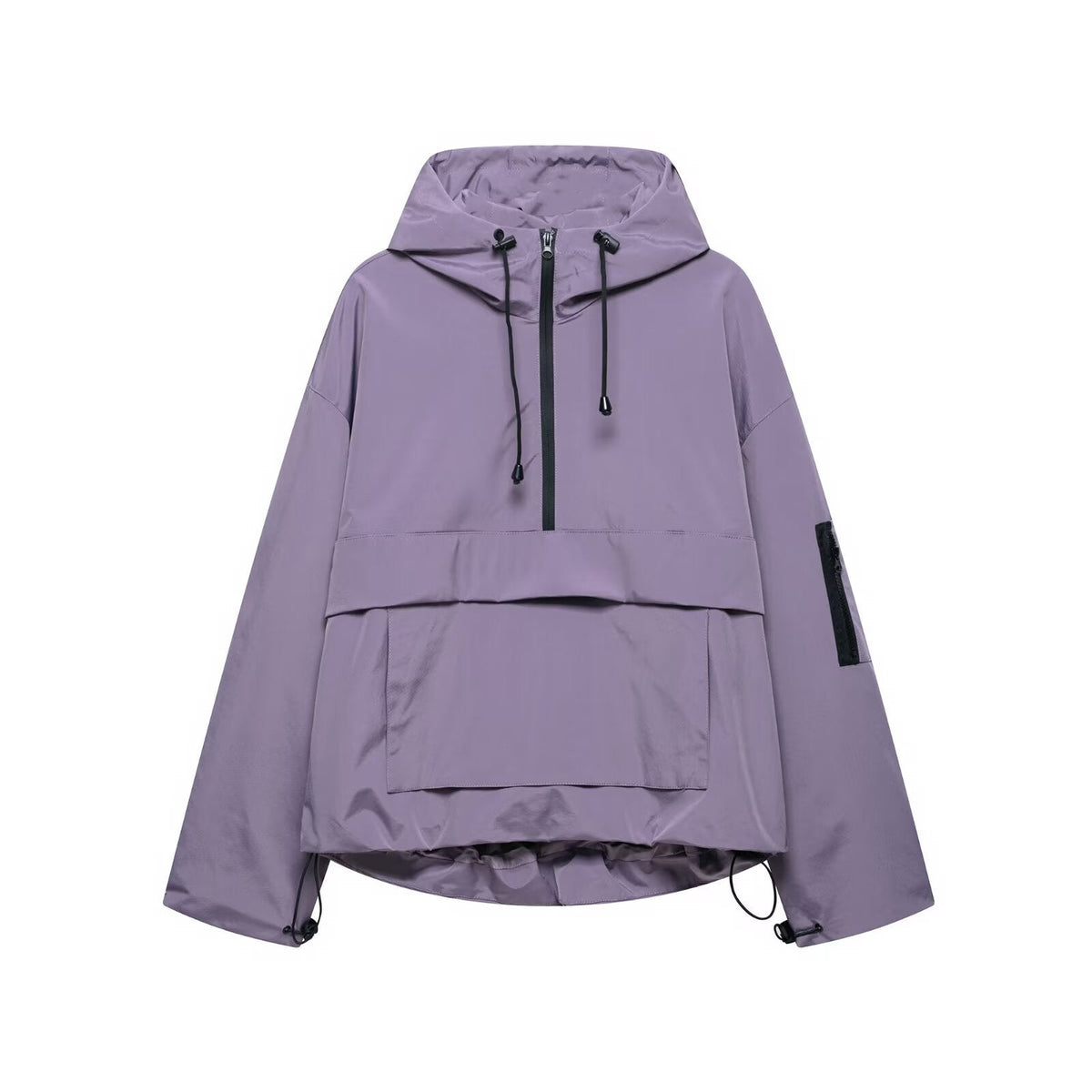 Hooded Half Zip Kangaroo Pocket Anorak Jacket 2