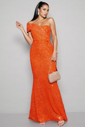 Niala Sleeveless Sequin Fishtail Maxi Dress