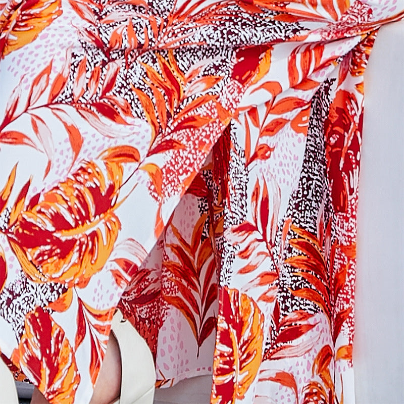 Take Me To Paradise Printed Maxi Dress Salmon