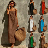 Square Neck Spaghetti Strap Maxi Dress