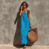 Square Neck Spaghetti Strap Maxi Dress 10