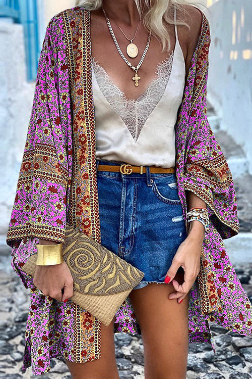 Boho Print Loose Cardigan