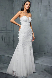 Zenoa V-Neck Fishtail Mesh Maxi Dress - View 3