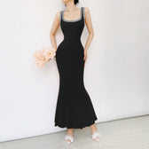 Black Bodycon Dress With Cut Out Detail L / Black Long Bodycon Dress