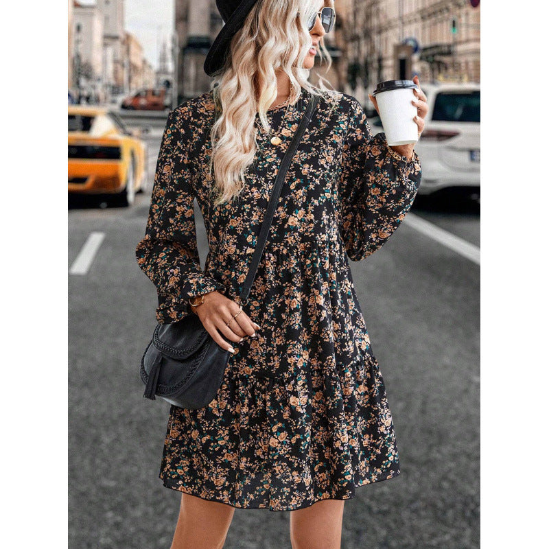 Maribel Premium Women's Blouse Dress with a Fine Floral Pattern and a Flattering Cut Boutique Collection