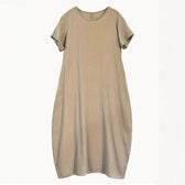 Short Sleeve Loose Linen Maxi Dress Summer 4