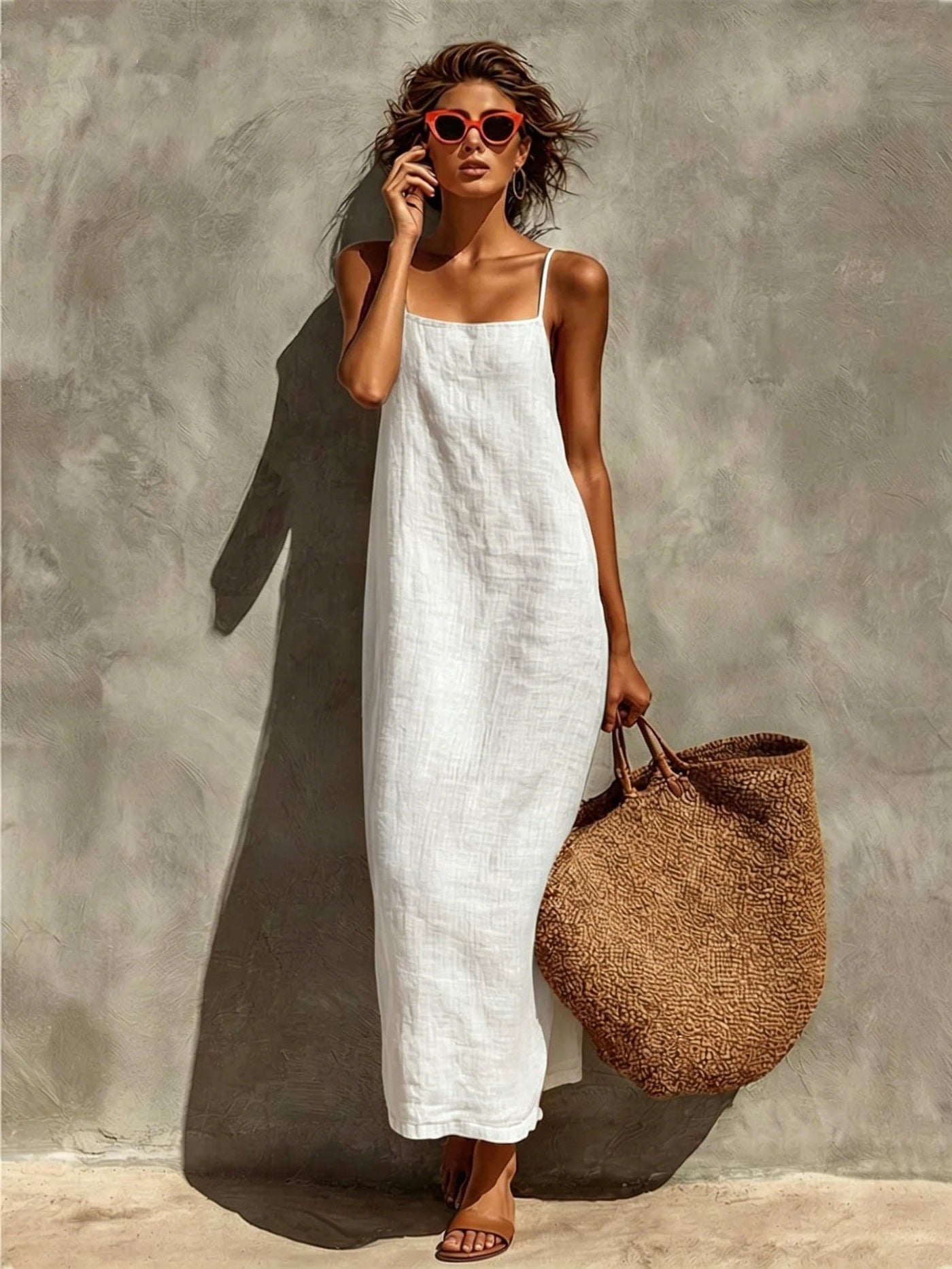 Square Neck Spaghetti Strap Maxi Dress 8