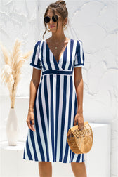 Glinda Striped Satin Midi Shirt Dress 2