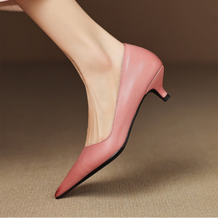 Pointed Toe Kitten Heel Pumps