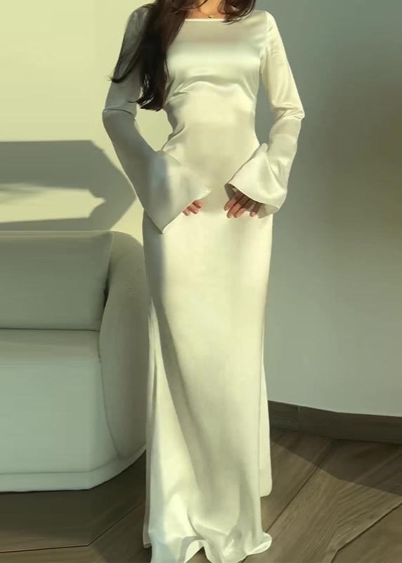 Aurora - Satin Long Sleeve Maxi Dress 4