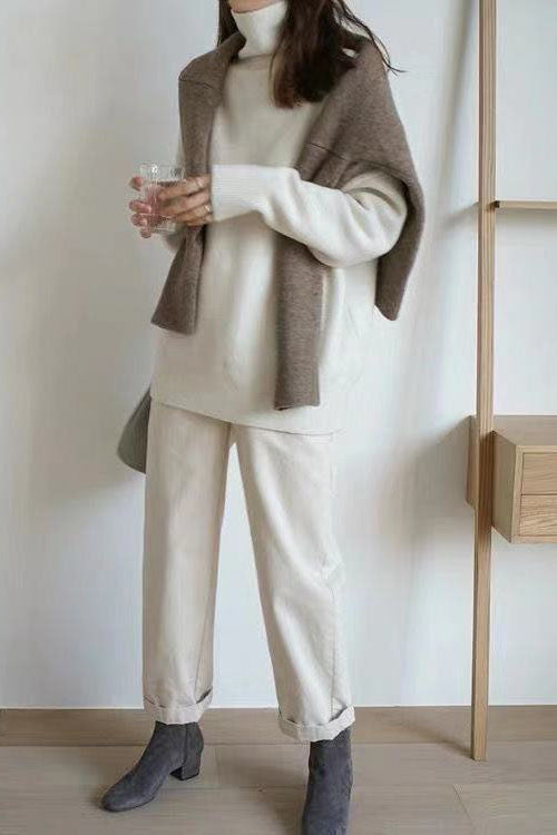 Turtleneck Pullover Loose base Knitted Sweater