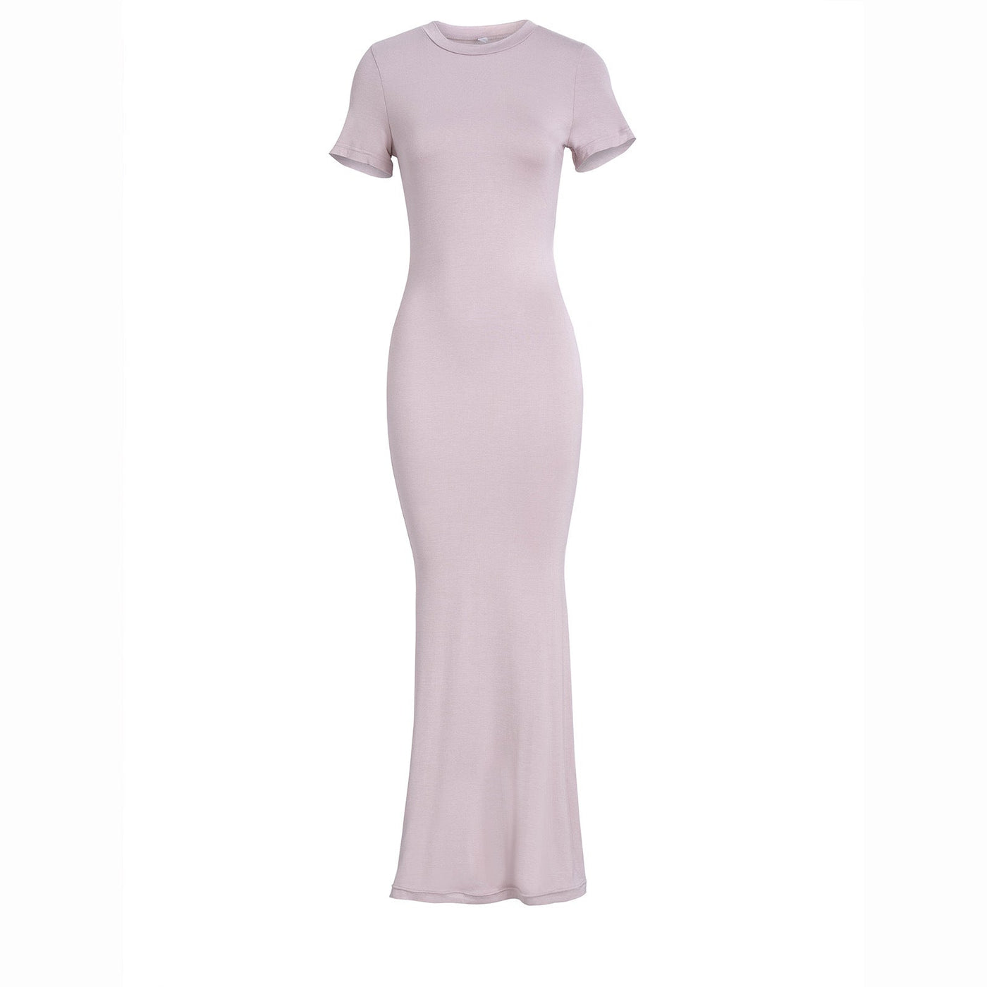 Crew Neck Short Sleeve Ruched Bodycon Maxi Dress 4