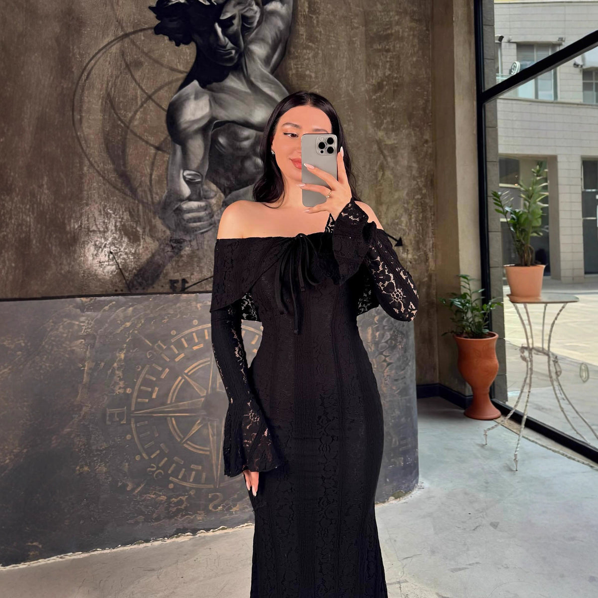 Autumn Women Clothing Elegant Lace Sheath Evening Dress