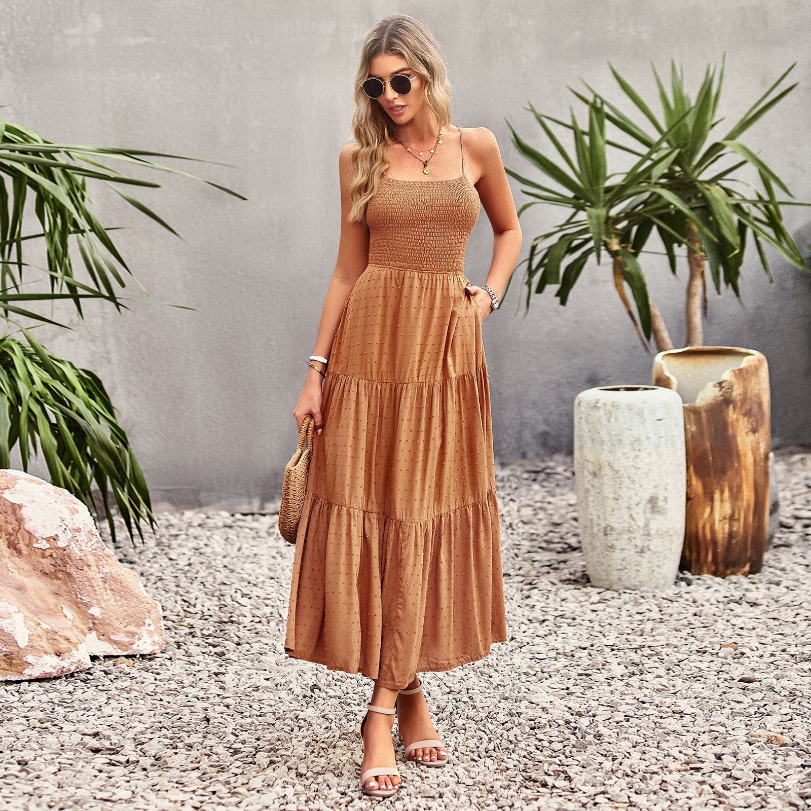 Solid Color Dress Chic Dress Maxi Dress