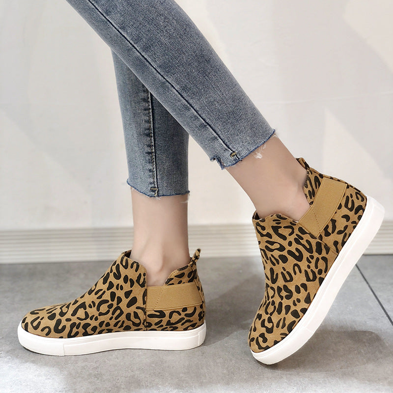 Print Suede Casual Round Toe Flats