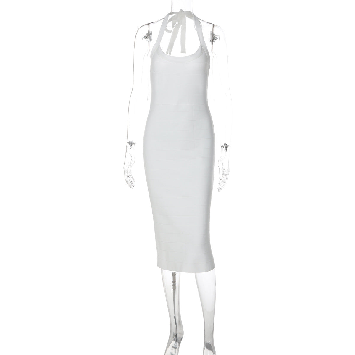 Bandage Scoop Neck Sleeveless Bodycon Midi Dress 2